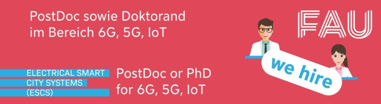 PostDoc sowie Doktorand (f/m/d) im Bereich 6G, 5G, IoT